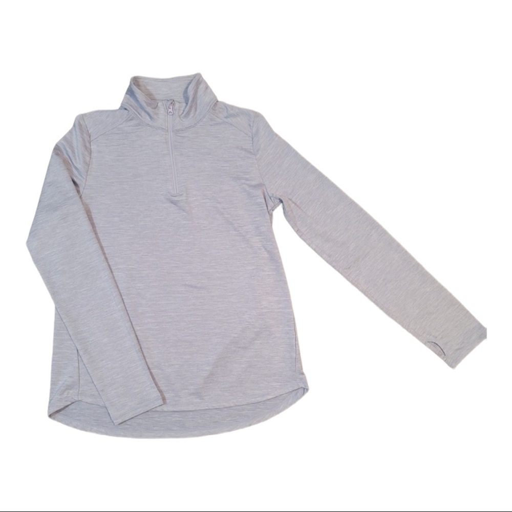 Z By Zella Quarter Zip Lavender Long Sleeve Top With Thumb Holes Size S